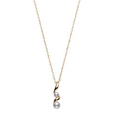 MIKIMOTO 어목본 여성 AKOYA 진주펜던트 연장체인 18K골드