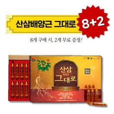 천년정성 산삼배양근 그대로 20ml 30병 8+2 산삼 생체 포함 건강 선물세트 원천기술 보유 세계 최대시설 생산, 10개, 600ml