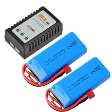 7.4V 3800mAh Lipo 배터리 T 플러그 Wltoys 144001 144010 124017 124018 124019 12428 R/C 완구 자동차 부품 2S, [04] 2 battery charger