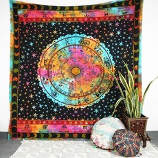 만다라 월행잉 천 페브릭 요가 가림막 인도풍 히피