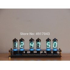 탁상시계 탁상전자시계 LED시계 무드등시계 IV 11Creative 유리 선물 IV11 형광 튜브 시계 VFD DIY 키트 남자 친구 선물 아날로그 글로우 튜브, 튜브 포함