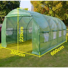 6m 비닐하우스 만들기 소형 온실 조립식 비닐하우스 온난방 냉동방지, 6x3x2.2 초록색 창개