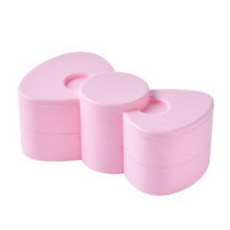 귀여운 리본형 쥬얼리보관함 2단보석상자 회전형 수납함, 핑크 DC003270