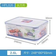 락앤키 일반형 프라스틱 랩핑박스 밀폐 긴사각 샐러드냉장고 용수납 HPL806 콤보, T09-HPL8262.6L, 기본