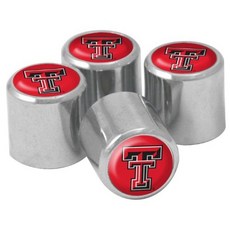 NCAA Texas Tech Red Raiders Metal Tire Valve Stem Caps NCAA Texas Tech Red Raiders 금속 타이어 밸브 스템 캡 4, Multi, One Size