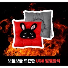 토비크 따뜻한 USB 발열방석 보들보들 푹신한 캐릭터 방석, 레드레빗