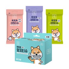 브리더랩 똑똑똑 핑거 양치티슈 구강티슈30매 엉덩이 발바닥 눈물자국 귀세정 90매 강아지 애견 전용 티슈, 귀세정 티슈 30매X3개, 1개, 30개
