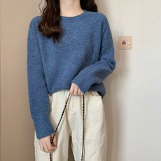 라운드 도톰한 모헤어 니트 스웨터 베이지 5color