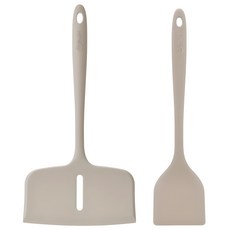 sillymann Harmony矽膠廚具2件組, 寬鍋鏟+鍋鏟, 可可灰, 1組