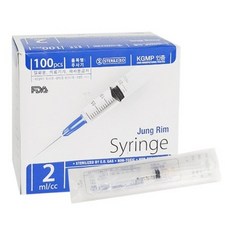 정림 일회용주사기 2cc (26g x 13mm) 100개입 - 2ml, 100개