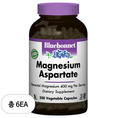 블루보넷 마그네슘 아스퍼테이트 400mg 베지터블 캡슐, 6개