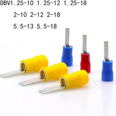 전기 니들 크림프 커넥터 터미널 터미널 PVC 엔드 절연 프레스 와이어 AWG2210 플랫 구리 블레이드 사용 냉간 순수, 27) Yellow DBV5.518 50pcs