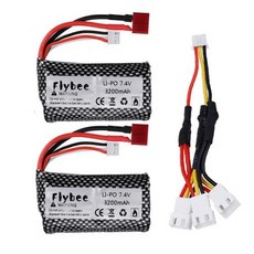 RC 부품 Wltoys 12423 10428 12429 12401 12402 12402A 자동차 예비 충전기 18650 74V 3200MAH 리포 배터리 2s 20C, 7) 2pcs 3in1, 2개