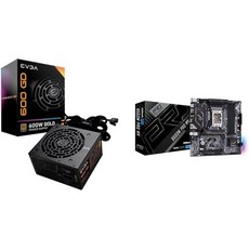 EVGA 600W 80 금 전원 공급 장치 및 ASRock B660M Pro RS B660 시리즈 LGA1700 마이크로 ATX 마더보드 번들