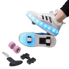 [LED] 바퀴신발 롤러슈즈 스케이트 운동화, 화이트