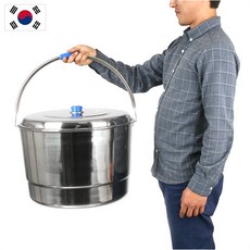 국산 27종 대형 스텐들통 7호 38.5L 41.7x29cm 찜판포함
