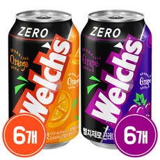 무배 웰치스 제로 포도 +오렌지(반반) 355ml x 12개