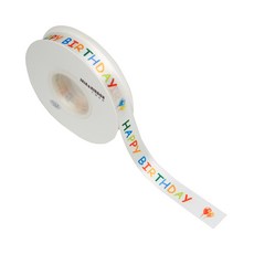 디어플레이스 레인보우 해피벌스데이 리본끈 레터링 생일 포장끈 1.8cm, 1개, 22m, 풍선 레인보우 1개, 22m, 풍선 레인보우