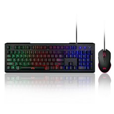 맥스틸 TRON GMK310 LED 키보드 + 마우스 세트, 블랙, 마우스(R-R-cwy-TRONGMK310M), 키보드(R-R-cwy-TRONGMK310K), 일반형