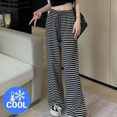 유니에버 여성 쿨링 와이드 밴딩 팬츠 여름 아이스 냉장고
