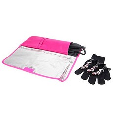 Heat-resistant/Heat Shield/Flattening Irons/Curling Iron Cover/Flat Iron Travel Pouch/Hair Straighteners Case/Heat Resistant Glove and Clip Hot P, 본문참고, Color = Hot Pink