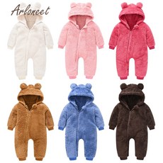 유아 의류 아기 소년 소녀 의류 가을 겨울 코트 아기 Rompers 곰 귀 만화 Romper 점프 슈트 아기 의상 Outwear|스노우 웨어|