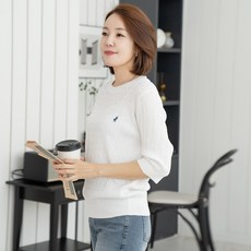 마담4060 엄마옷 꽈배기자수봄니트-RKN2403001-