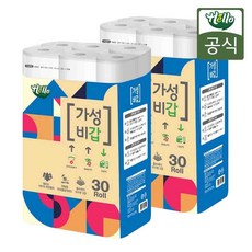 헬로 가성비갑 천연펄프 30롤x2팩 롤화장지, 1개