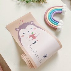 뚜뚜아트 유아 아기 북유럽 감성 키재기자 스티커, 키재키단품 ( 고슴도치 치치 )