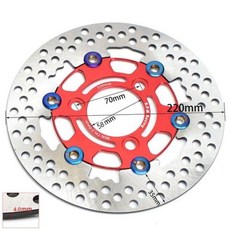 RPM 220mm 브레이크 캘리퍼 디스크 3 홀 로터 디스크 세트 84mm 방사형 마운팅 4 피스톤 핏바이크 스트리트 바이크 혼다 야마하, 220mm Red, 1개