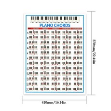 쉬운 마술용품 초보 마술도구 tablature 피아노 코드 연습 스티커 88 키 초보자 피아노 운지법 학생을위한 대형 피아노 코드 차트 포스터, 410mm