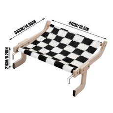 창문 고양이 농어 나무 해먹 무선 실내 좌석 서랍 조절식 침대, 1개, 1.Black white check