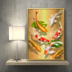 [DS] 잉어 그림 액자 A3 CARP6 풍수그림 돈들어오는, 본상품 선택