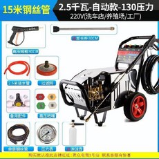세차기 세차장 나무껍질 세척기 물총 양식 고압펌프 220V세차펌프, T09-2500와트/130Kg압력/15미터 관+거품 포