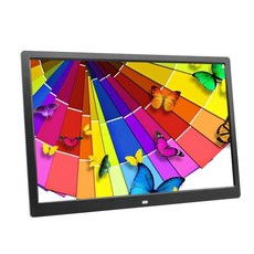 전자사진액자 LED 백라이트 HD 1280*800 풀 기능 디지털 포토 프레임 전자 앨범 사진 뮤직 비디오 15 인치, Black