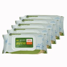 [균이제로]소독용물티슈/각종세균99%제거/대용량75매/5팩/가정 학교 기업 단체용/