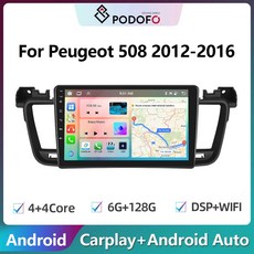 Podofo 2Din 안드로이드 자동차 라디오 멀티미디어 비디오 플레이어 푸조 508 2012-2016 GPS 네비게이션 카플레이 자동 스테레오 헤드 유닛, 2)1G 32G Cam