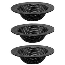 3PCS 주방 싱크대 거름망 스텐 주방 싱크대 배수거름망 주방용 림 넓은 싱크대 거름망 거름망 거름망, 블랙이에요., m
