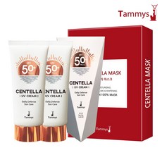 태미스 센텔라 워터프루프 미백 선크림 2개+센텔라 마스크팩 10매 선블록/선크림/선로션