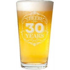 30년산 맥주잔 핀트 30일생일 선물 그의 더러운 30세 원단(맑음 유리):