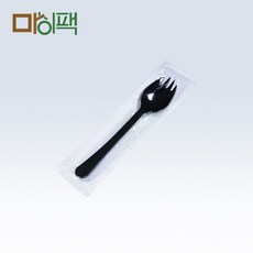 일회용스푼 개별포장 스포크스푼 블랙 1500개, 15개, 100개입