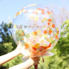 파티해 DIY 버블 커스텀 플라워벌룬, LED20P큐티와이어전구(웜노랑), 작약 오렌지