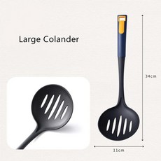주방 실리콘 요리 도구 조리기구 수프 스푼 소쿠리 튀김 주걱 삽, 5.Large colander, 1개