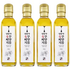 식품애착 기침 잔기침에 좋은 100% 생무씨앗기름, 4개, 180ml