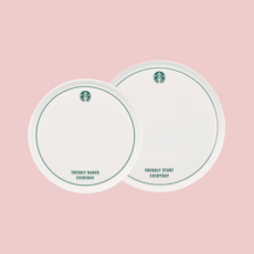 스타벅스 그린라인 디저트&브런치 플레이트 세트 접시2p 테이블웨어