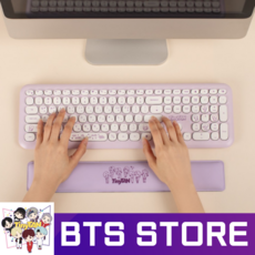 BTS 손목받침대 BT21 타이니탄 패드 쿠션, 퍼플, 1개