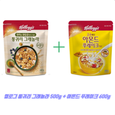 켈로그 통귀리 그래놀라 500g + 아몬드 푸레이크 600g 시리얼, 1set, 1100g