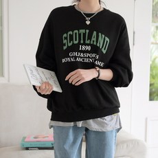 데일리앤 블랑드 플라워 프린팅 루즈핏 여성 반팔 티셔츠 레터링 쭈리 맨투맨 티