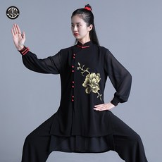 새론몰 볼렌치세트흑 먹이 생활 태극복 여성 차이나 고급 페인팅 권법 연공복 샤 소매 퍼포먼스 유니폼