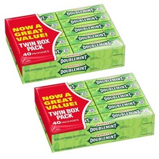 Wrigley's Doublemint Chewing Gum 리글리 더블민트 츄잉껌 5개입 40개 대용량 2팩